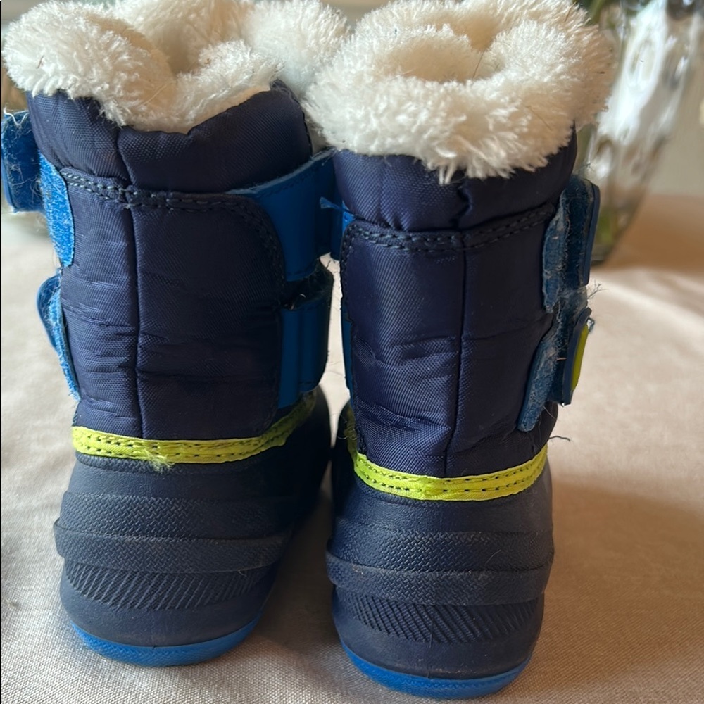 Kids Winter Boots with Blue and Yellow Accents - Picture 3 of 3